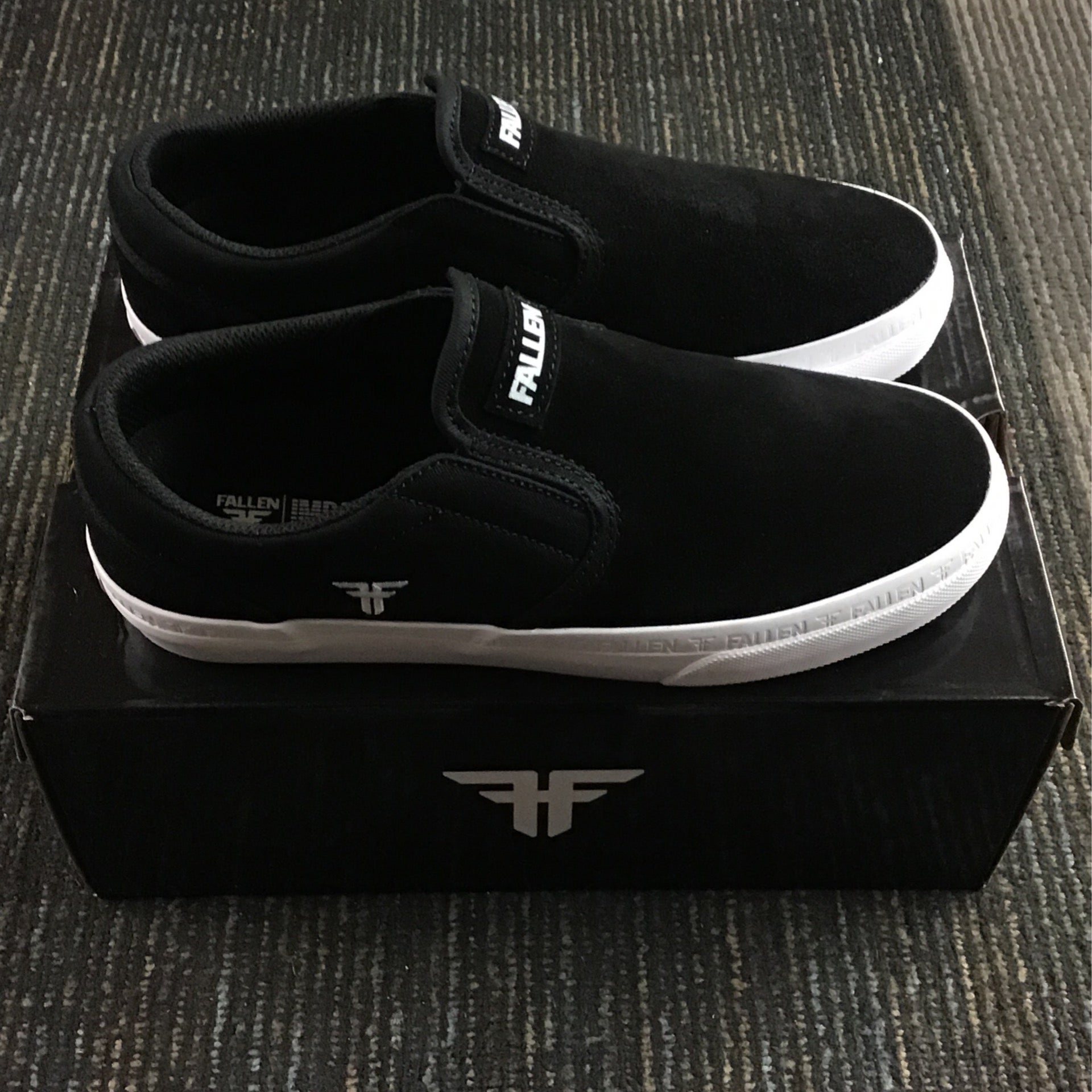 Fallen Easy Suede & Canvas Men’s Black & Tye Dye Shoes Size 11 The Easy | Black/White – Fallen Footwear main image 3